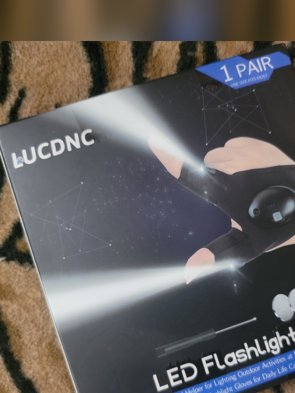 LUCDNC LED Flashlight Gloves - Black